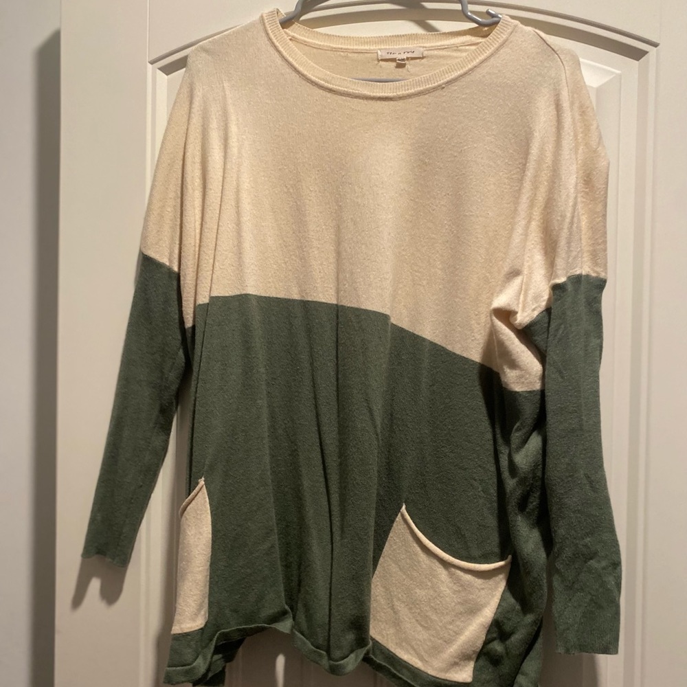 Cozy two tone sweater